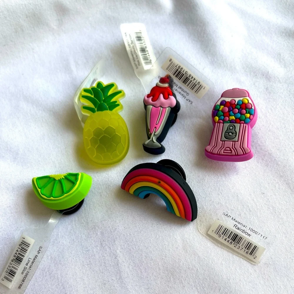NWT sweets jibbitz crocs bundle rainbow gumball pineapple ice cream Sunday lime - Picture 1 of 3